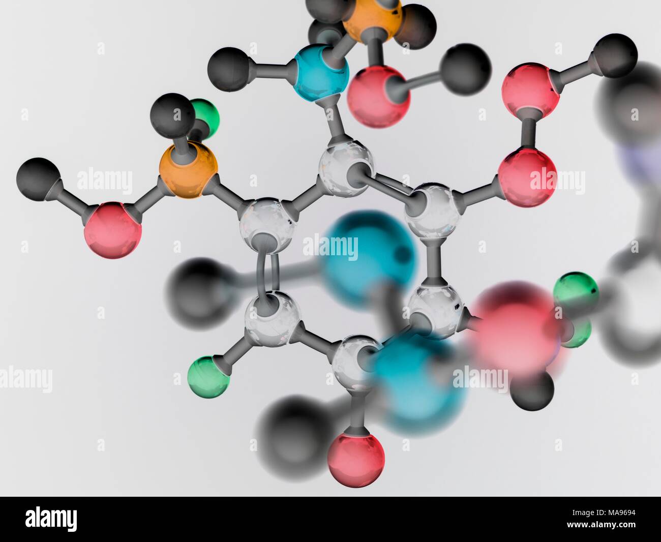 Struttura molecolare che illustra la ricerca pura. Foto Stock
