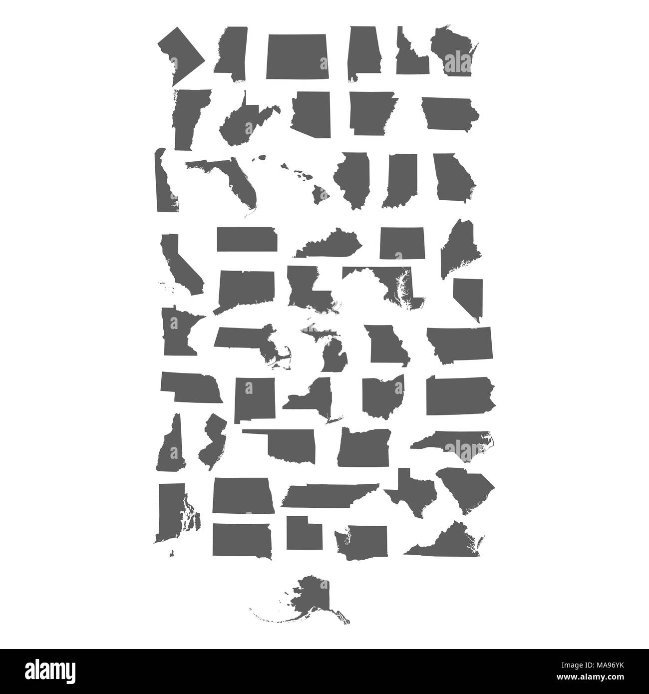 Insieme di stati USA Illustrazione Vettoriale