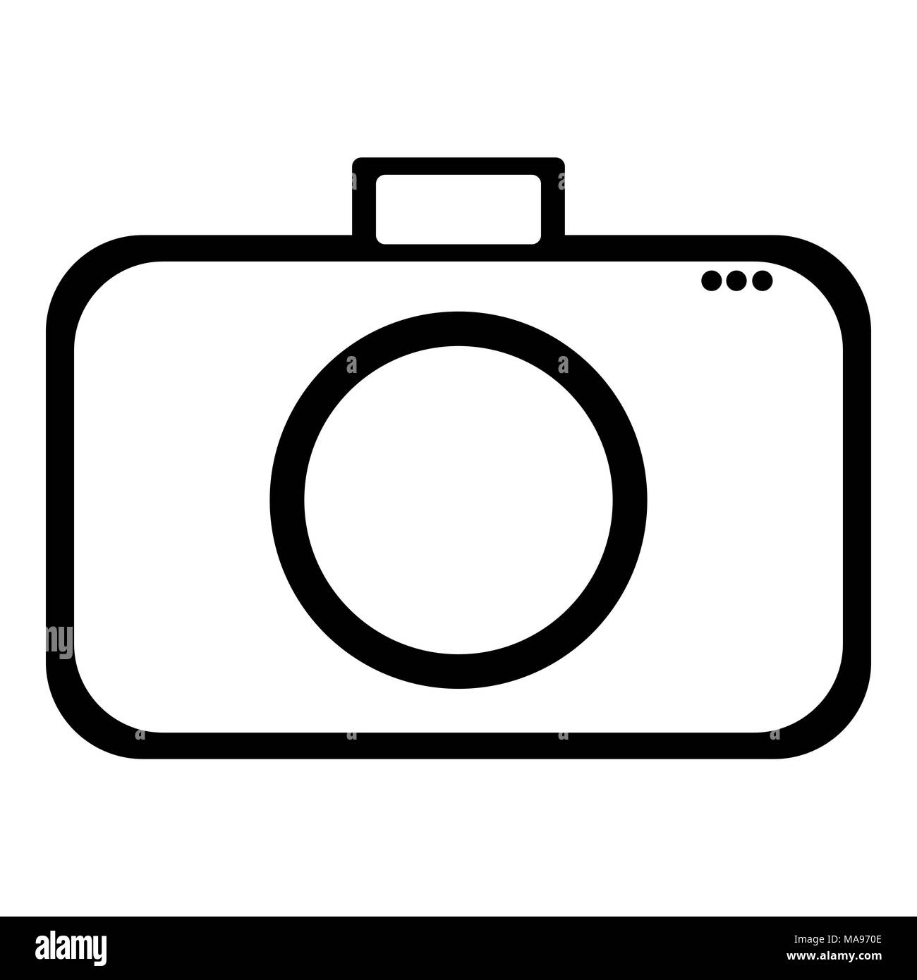 Icona simbolo del design piatto della fotocamera Illustrazione Vettoriale
