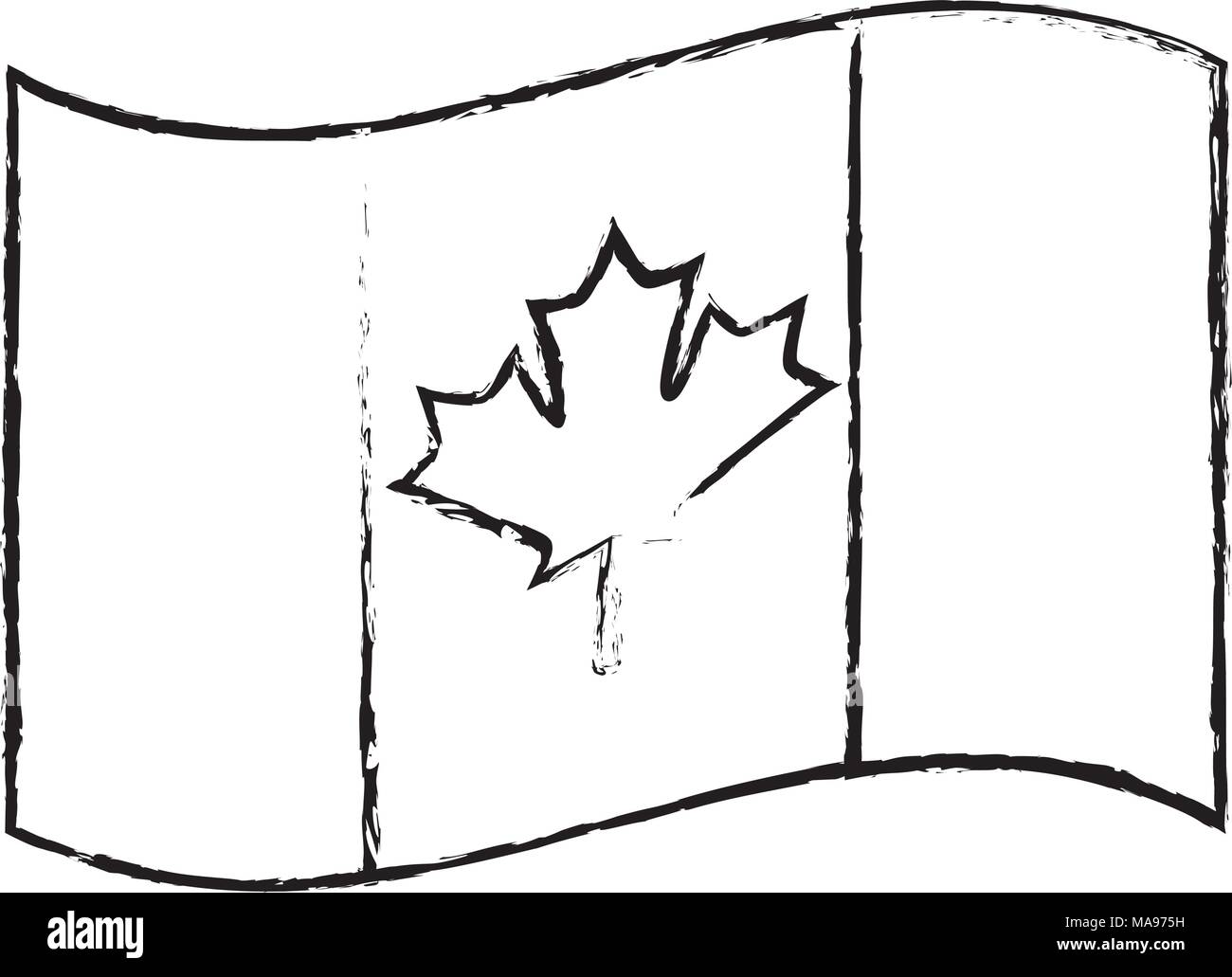 Bandiera canadese maple leaf sventolando Illustrazione Vettoriale