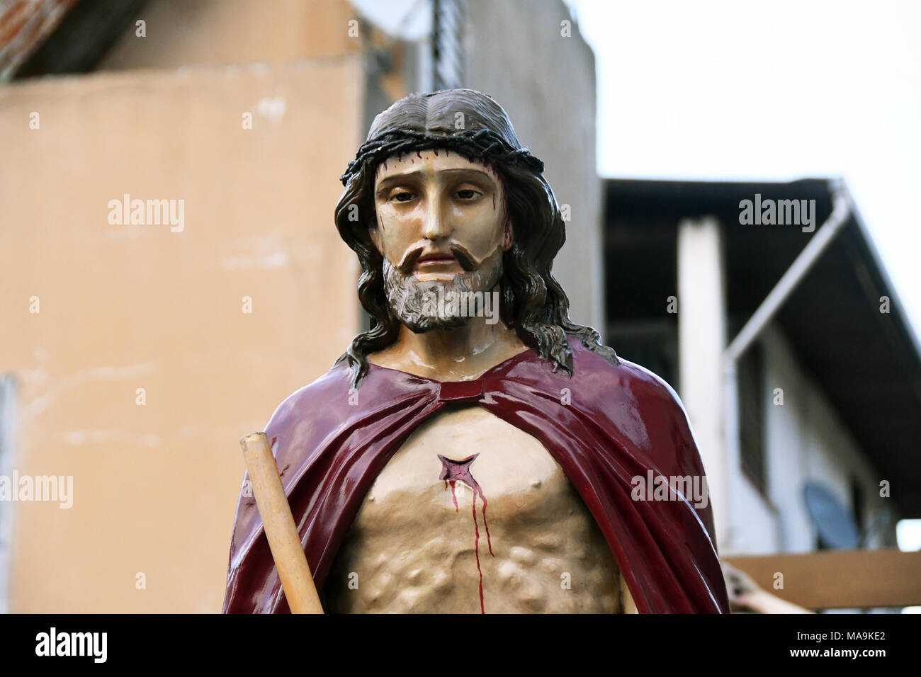 Mosorrofa, Italia, 30 marzo 2018: Processione Varette venerdì santo,Gesù Cristo legato Credito: Giuseppe Andidero/Alamy Live News Foto Stock