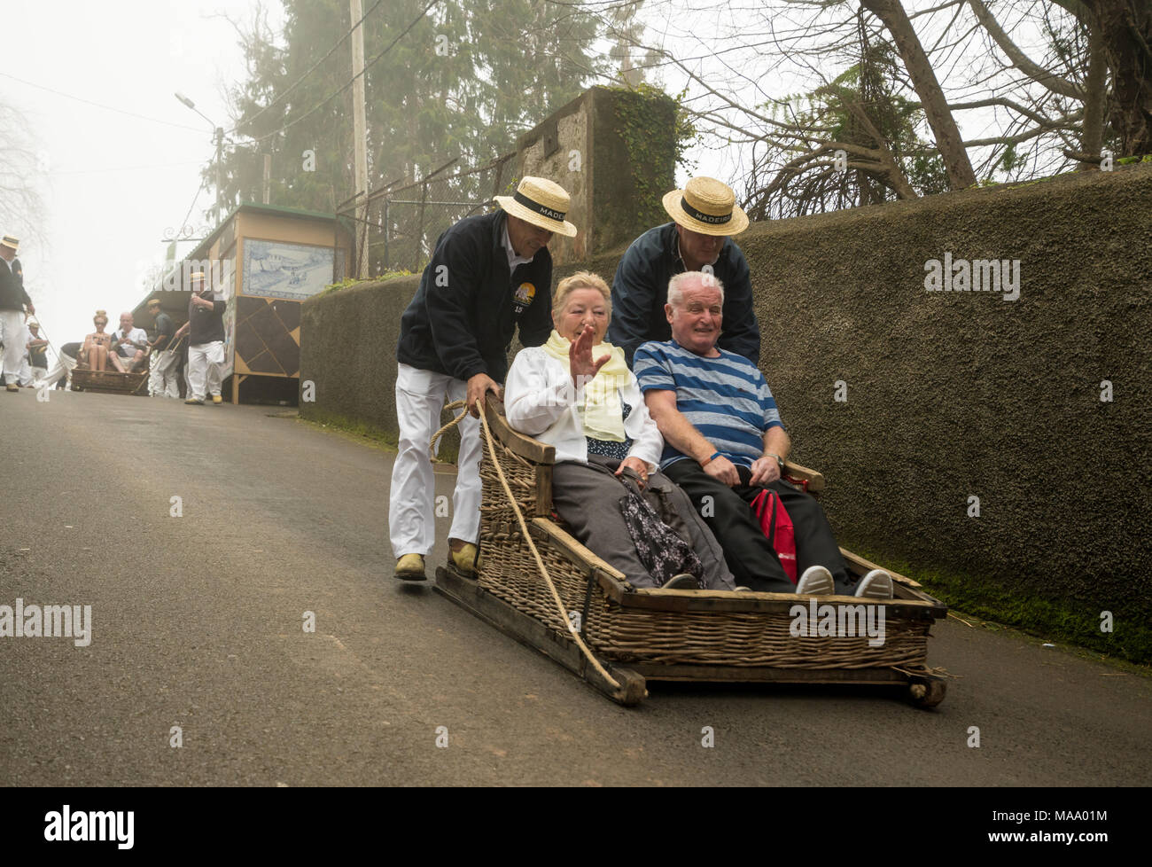Carro do Monte è un tradizionale cestello sled ride Foto Stock