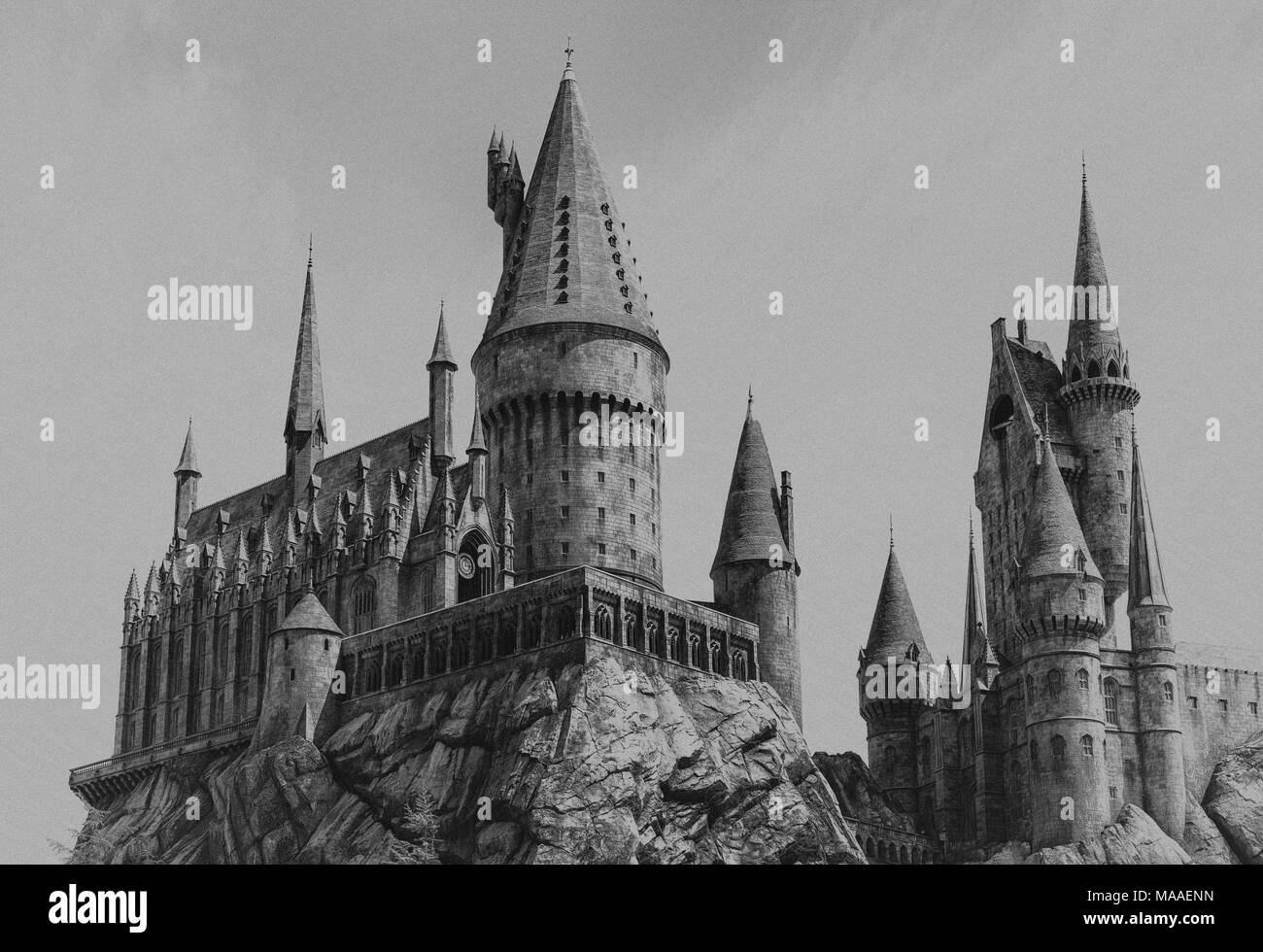 Los Angeles, California, Stati Uniti d'America - 28 Marzo 2018: il castello di Hogwarts, la procedura guidata mondo di Harry Potter in Universal Studios di Hollywood a Los Angeles, CA Foto Stock