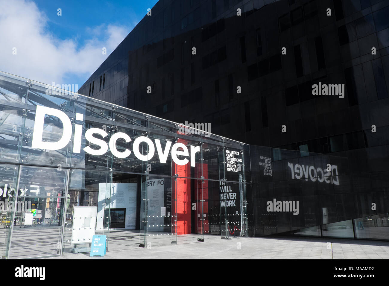 Aprire la Galleria dell'occhio,RIBA Nord,architectural,esposizioni,space,Mann, Isola,Liverpool, Merseyside,l'Inghilterra,inglese,UK,U.K.,Gran Bretagna,Gran Bretagna,GB,l'Europa, Foto Stock