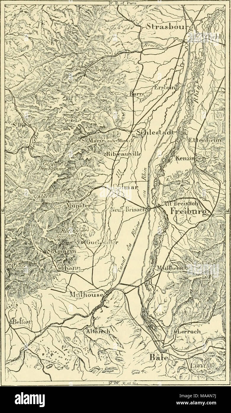 . La terra e i suoi abitanti .. .   A 10 miglia. Le foreste dell'Alsazia, sebbene molto esteso anche ora, hanno ridotto considerare- abilmente nel corso dei secoli, e migliaia di acri di recente sono state ripiantate con una vista per la regolazione del clima e il flusso dei fiumi. Le dighe sono state costruite attraverso molti di più piccoli fiumi e acqua, memorizzato da Foto Stock