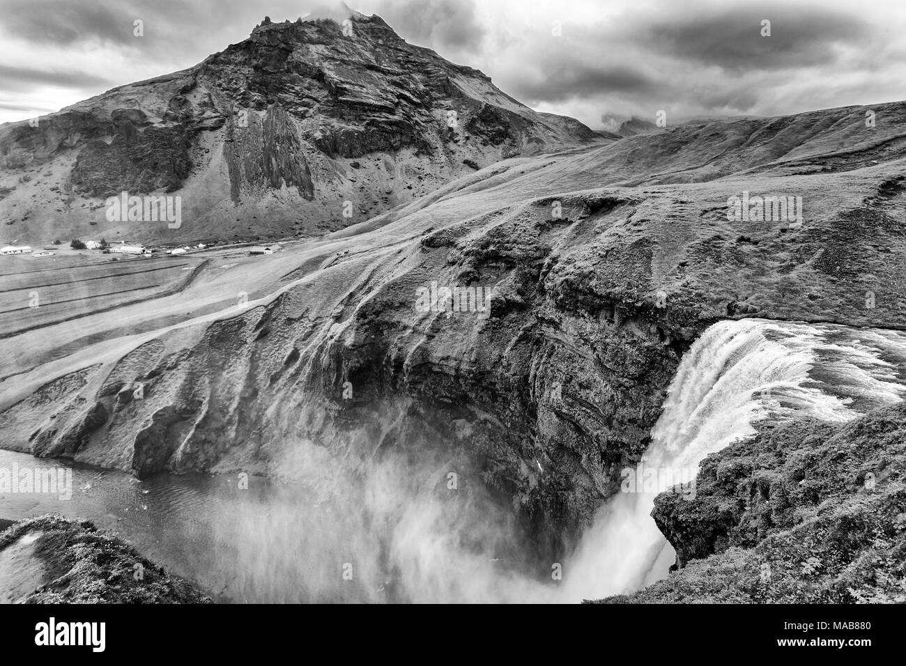 Skogafoss cascata, Islanda Foto Stock