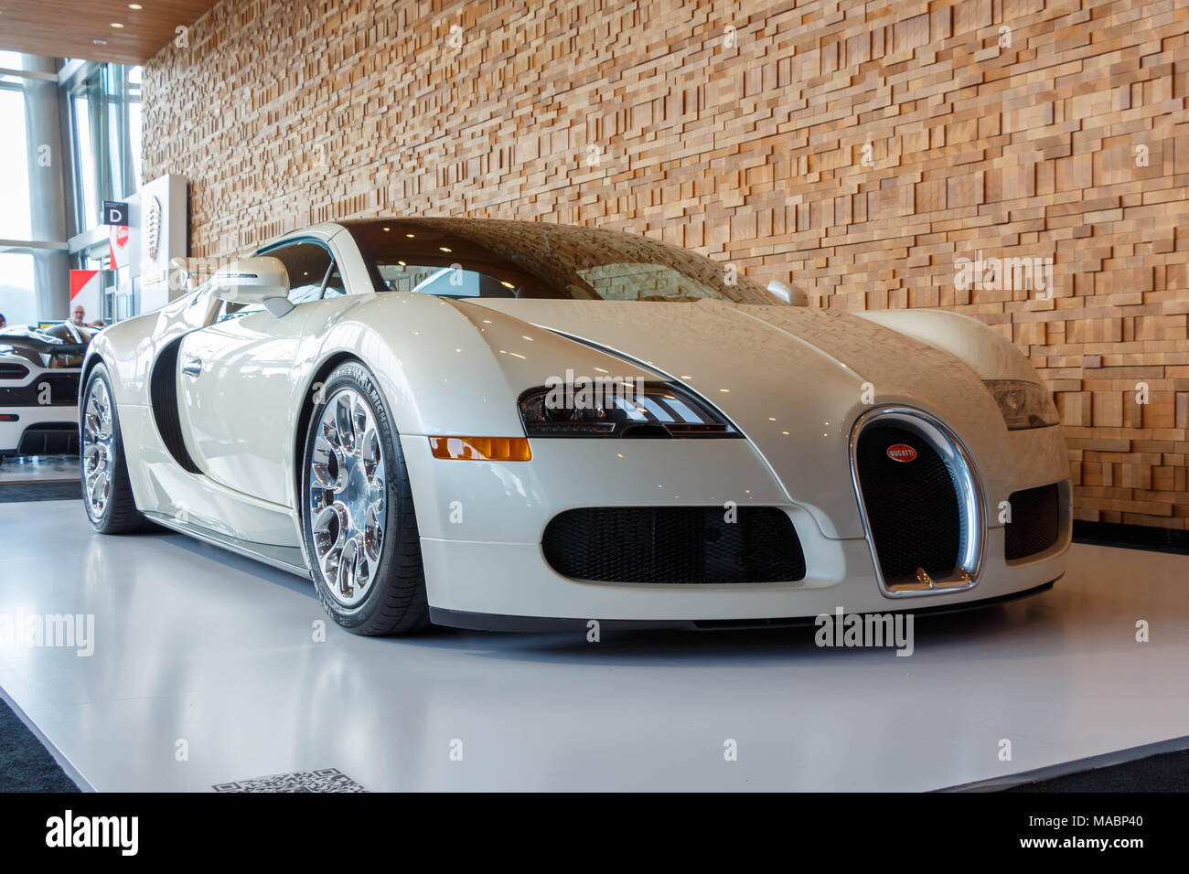 Vancouver, Canada - Marzo 2018 Bugatti Veyron Roadster Supercar Foto Stock