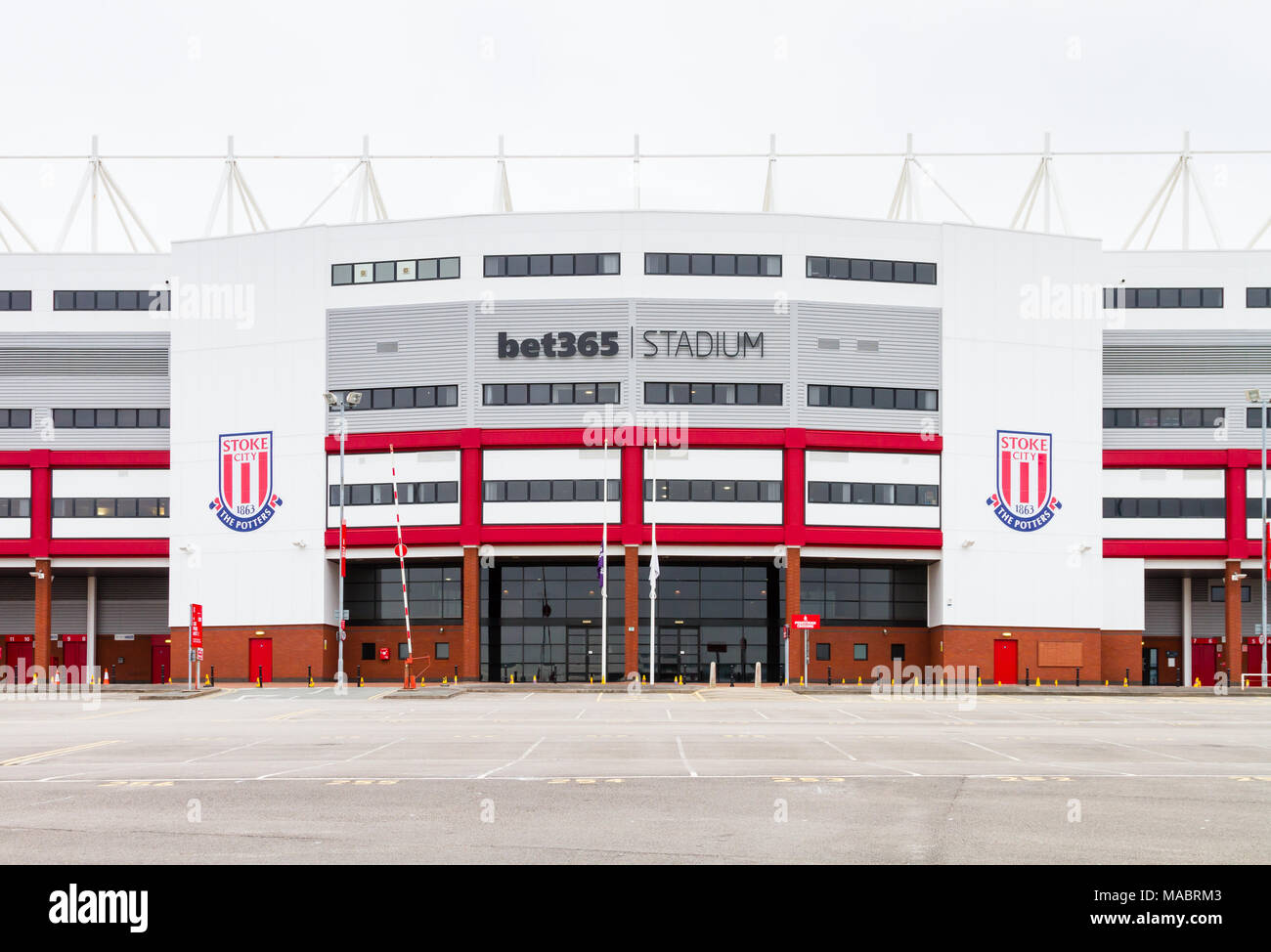 La Scommessa 365 Stadium (precedentemente il Britannia Stadium), casa di Stoke City Football Club in Stoke-On-Trent, Inghilterra. Foto Stock