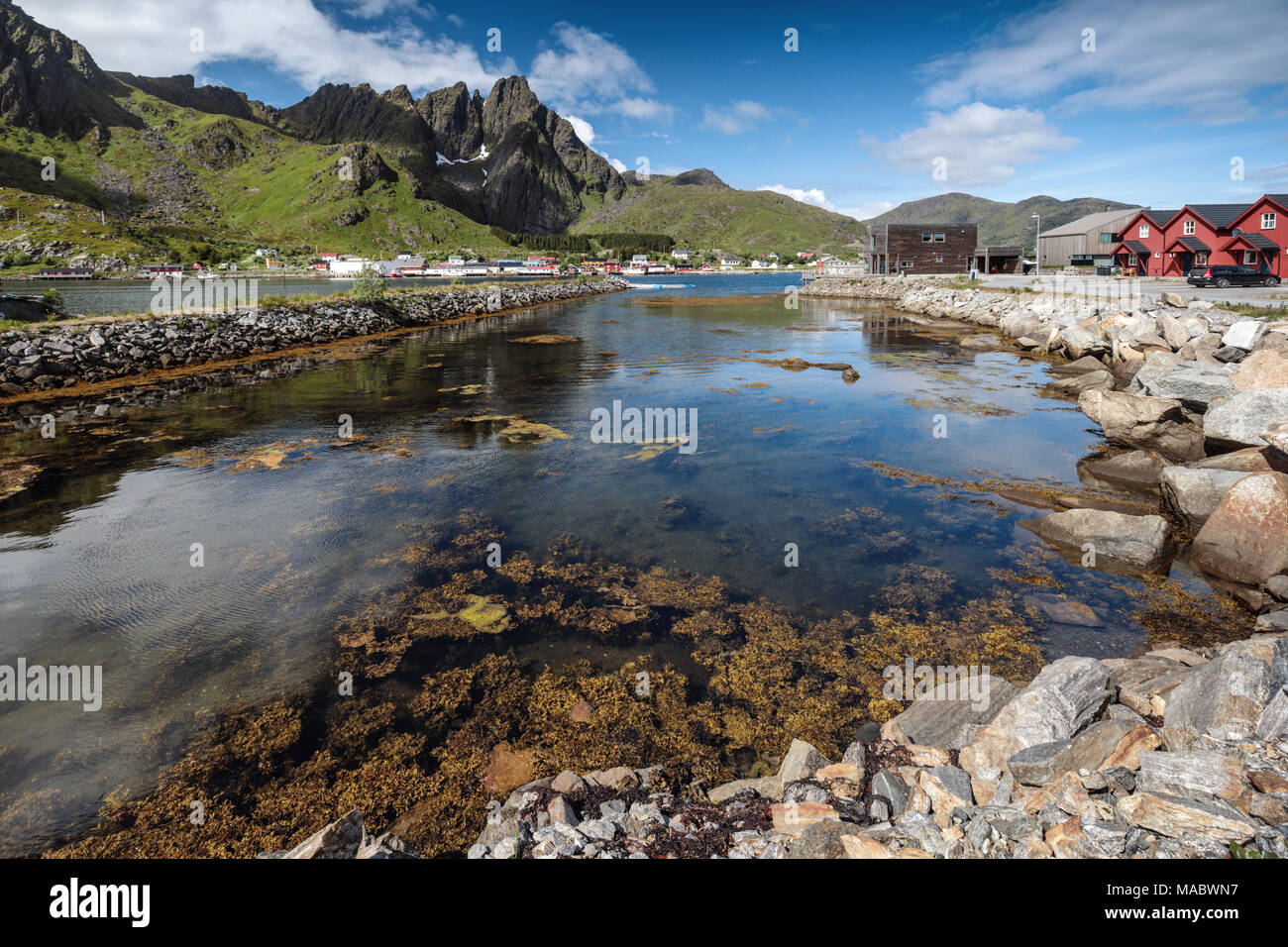 Ballstad, Isole Lofoten in Norvegia, Europa Foto Stock