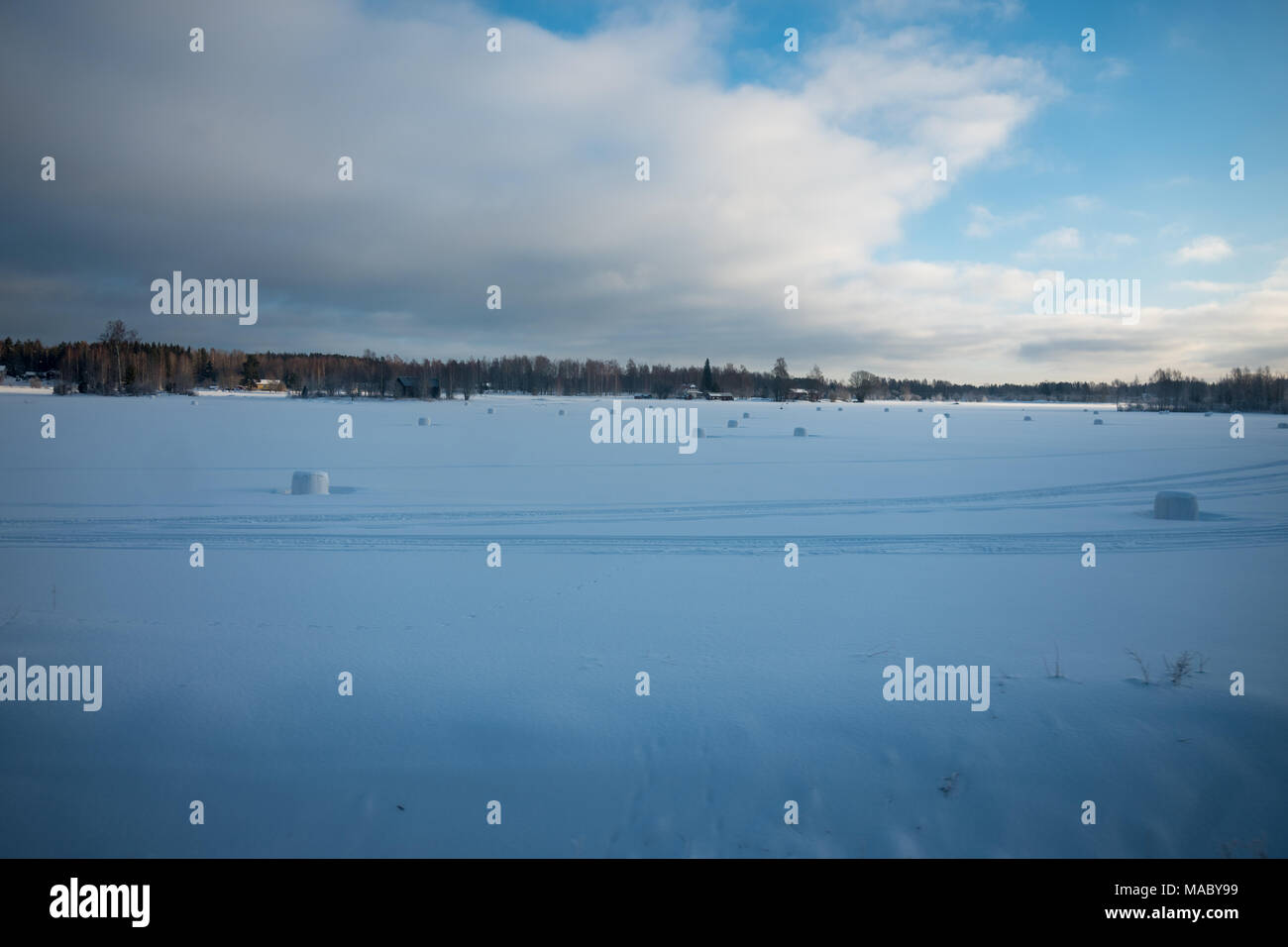 Viaggio in treno da Lulea a Stoccolma, Svezia Foto Stock