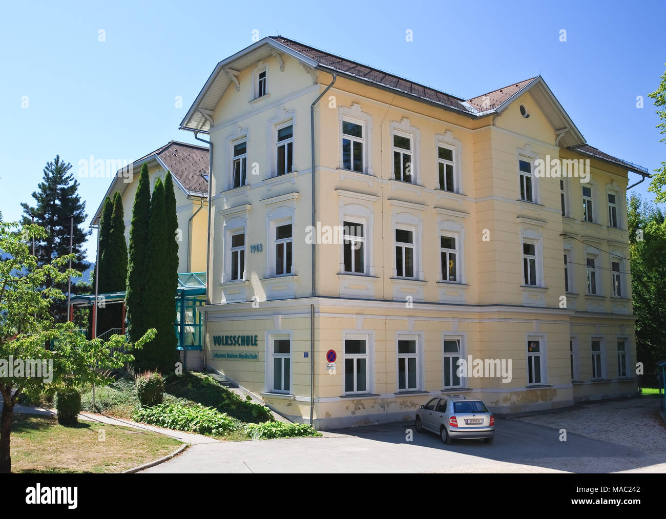 Edificio per i bambini della scuola di musica. Portschach am Worthersee. Austria Foto Stock