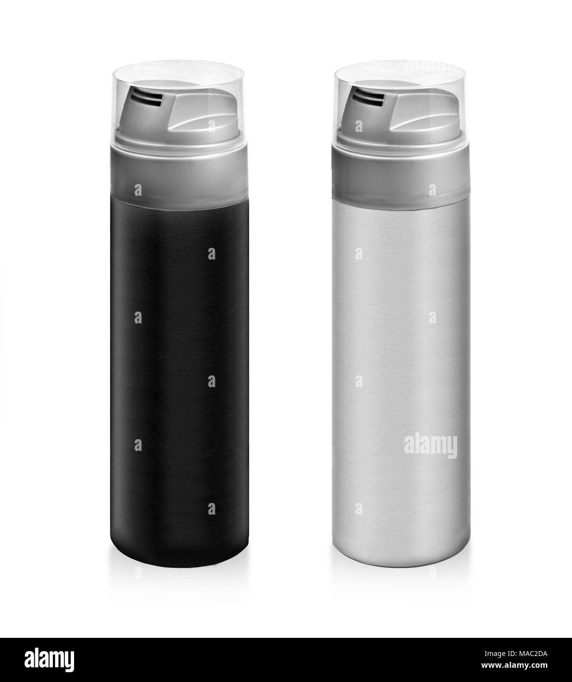 Il gel di rasatura foam.Con coperchio isolato su bianco Foto Stock