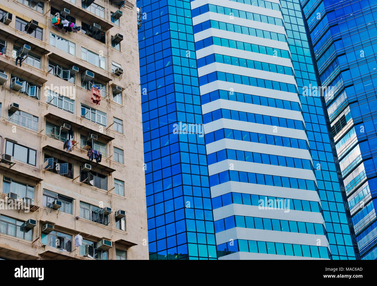 Edificio residenziale, Hong Kong, Cina Foto Stock