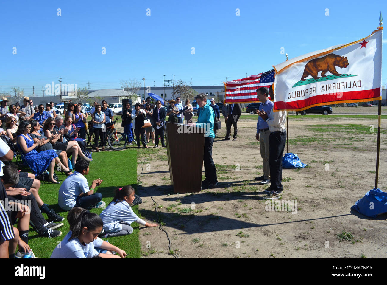 SOI Sally Jewell visita a LA. Foto Stock