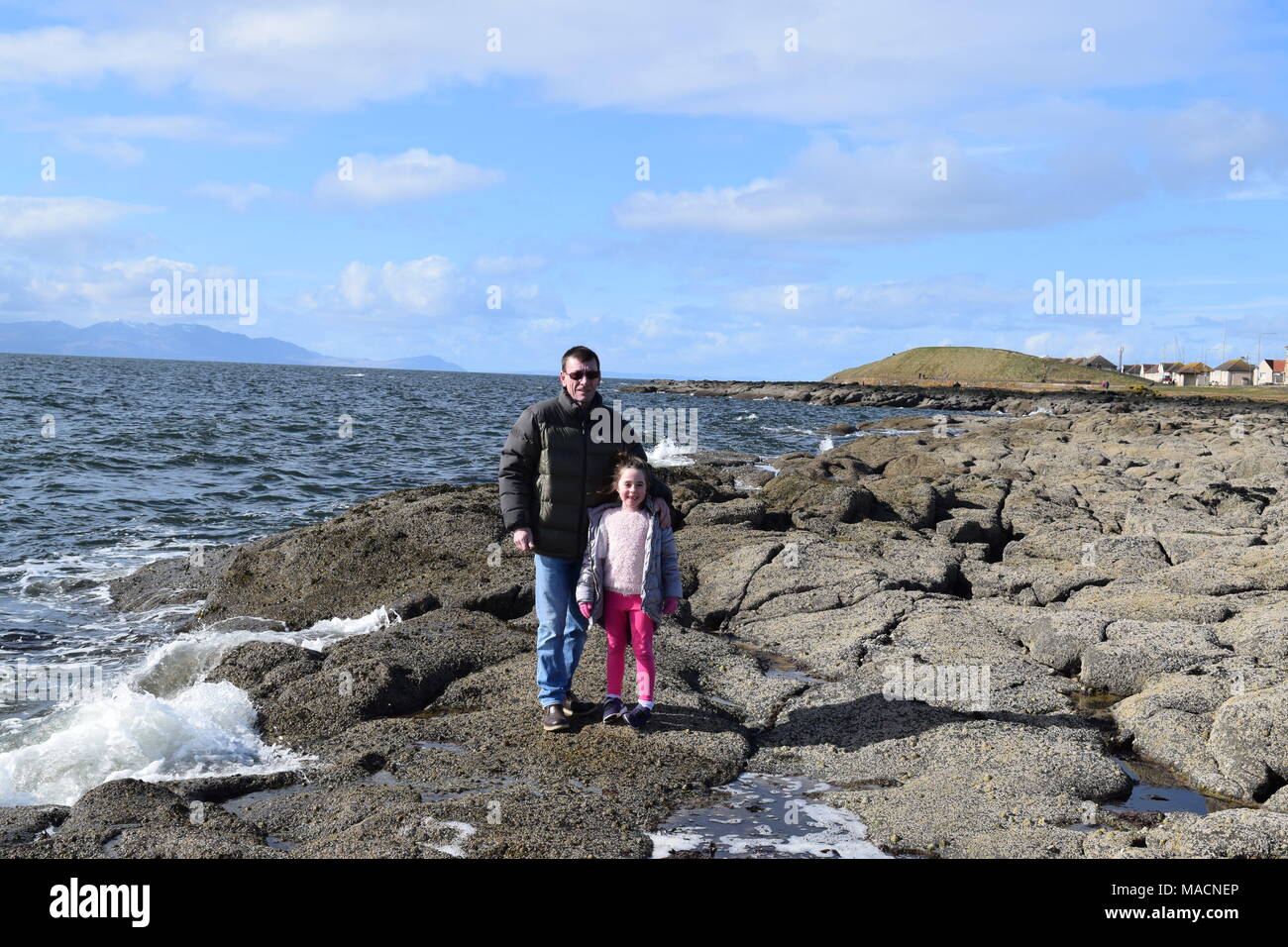 'Piscina esterna troon promenade Ayrshire in Scozia' 'troon' 'beach' 'Isle of Arran' 'Scotland' 'Ayrshire'. Foto Stock