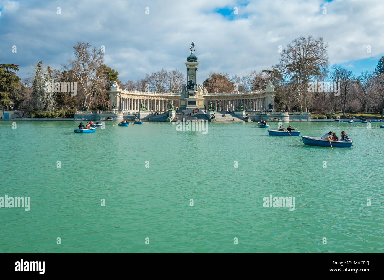 Il Parco del Retiro di Madrid Foto Stock