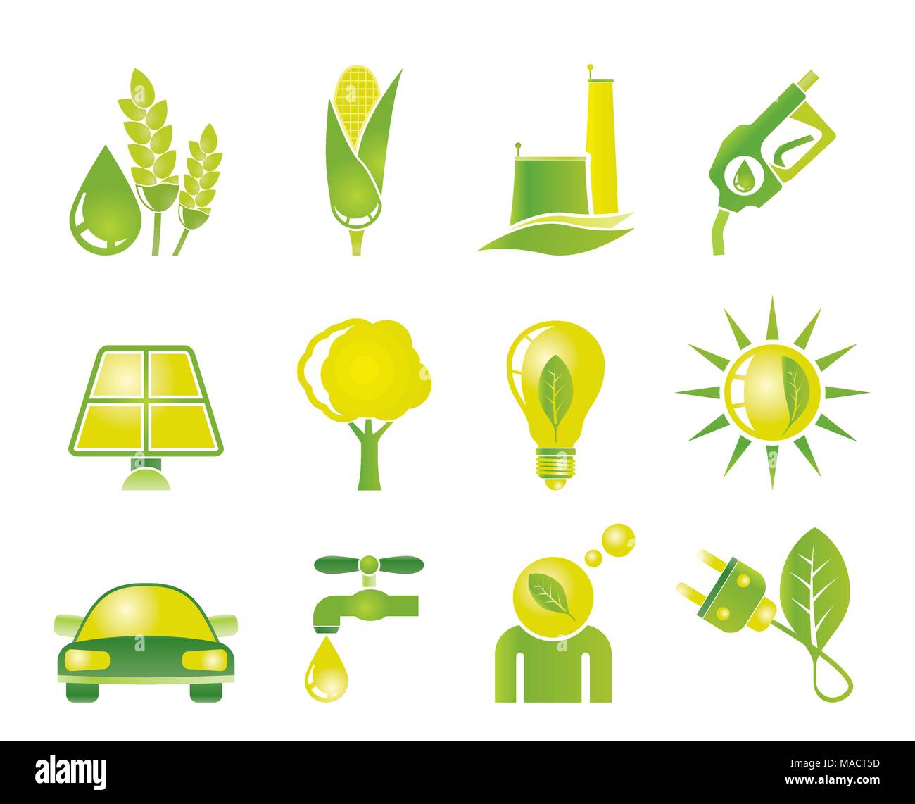 Ecologia Ambiente E Natura Icone Illustrazione Vettoriale Immagine E Vettoriale Alamy