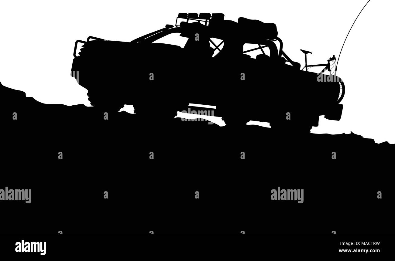 Off road carrello su hill Illustrazione Vettoriale