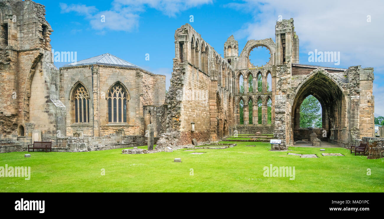 Elgin Cathedral, storico rovina a Elgin, murene, a nord-est della Scozia Foto Stock