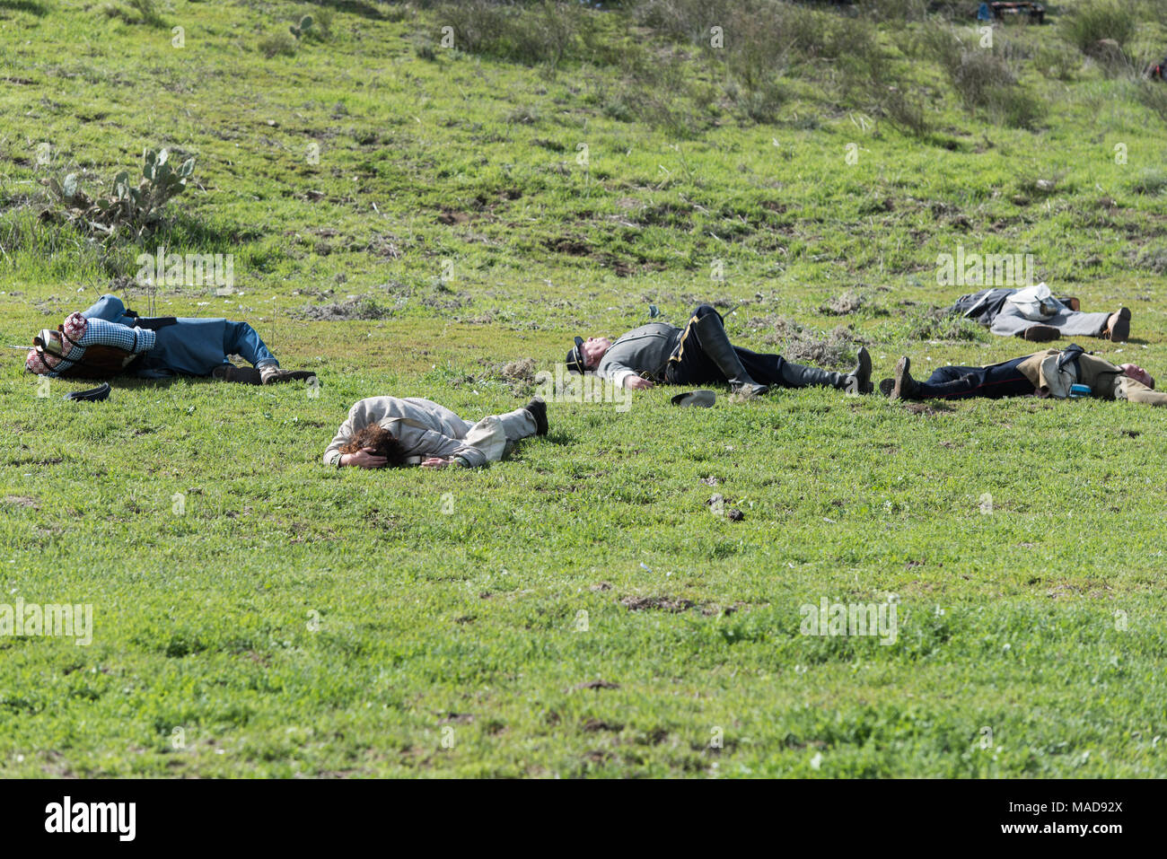 MOORPARK, CA - 18 Marzo: il blu e grigio guerra civile Rievocazione storica a Moorpark, CA è la più grande battaglia rievocazione storica a ovest del Mississippi. Foto Stock