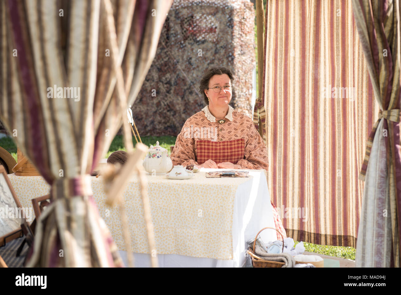 MOORPARK, CA - 18 Marzo: il blu e grigio guerra civile Rievocazione storica a Moorpark, CA è la più grande battaglia rievocazione storica a ovest del Mississippi. Foto Stock