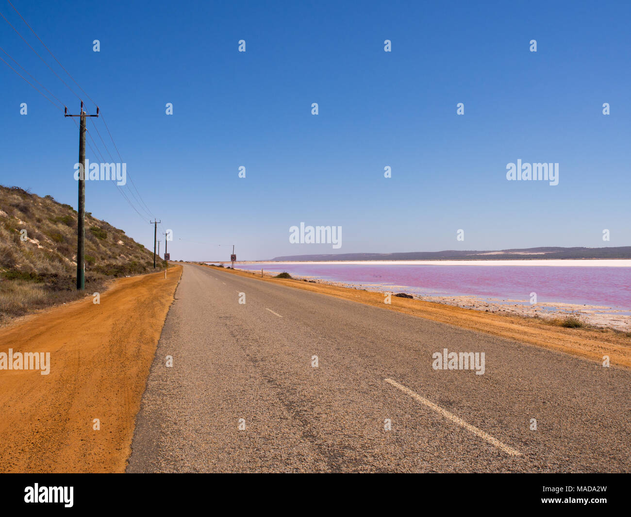 Lago Rosa, Porto Gregorio drive, Australia occidentale Foto Stock