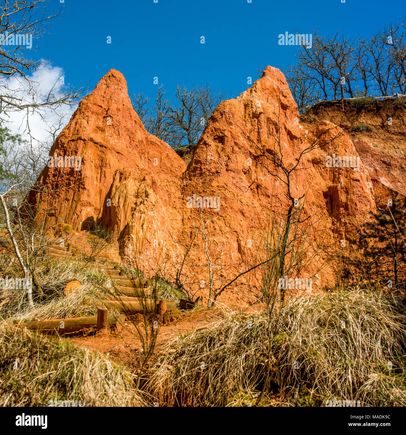 Valle dei Santi, formazioni rocciose, Boudes, Dipartimento Puy de Dome, Auvergne-Rhône-Alpes, Francia, Europa Foto Stock