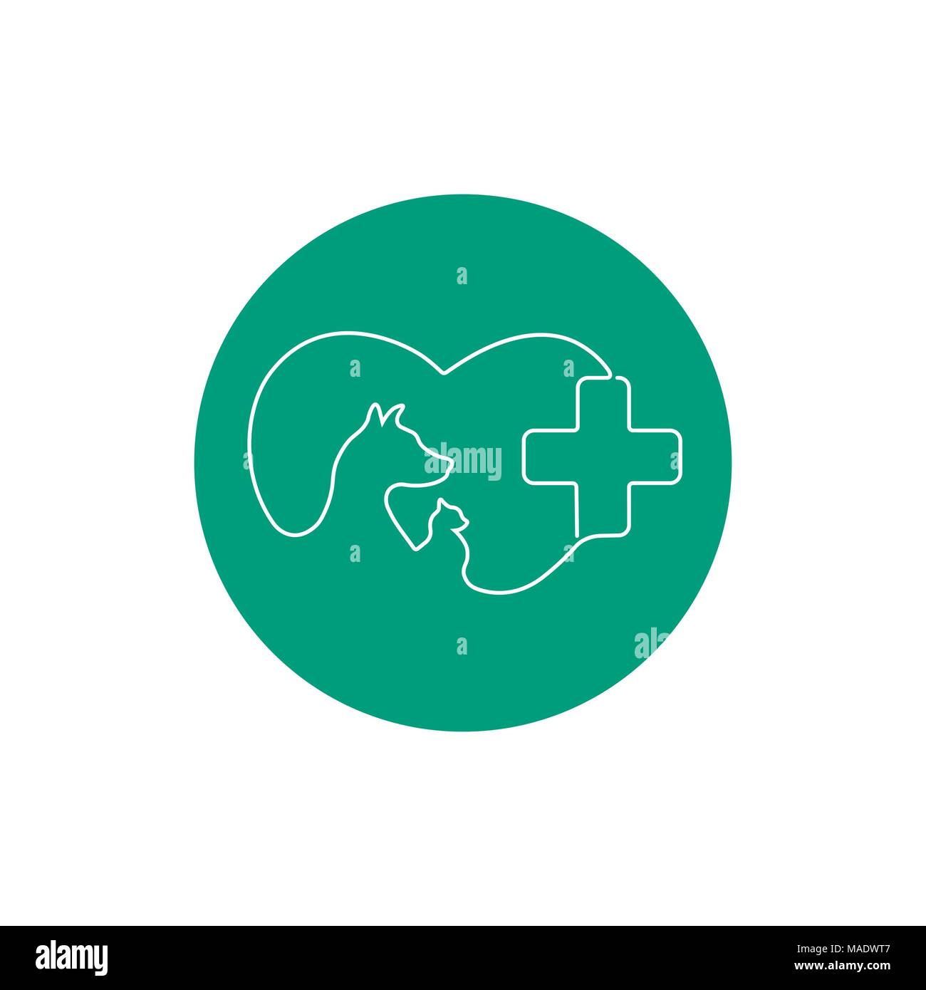 Logo della clinica per animali su sfondo bianco Illustrazione Vettoriale