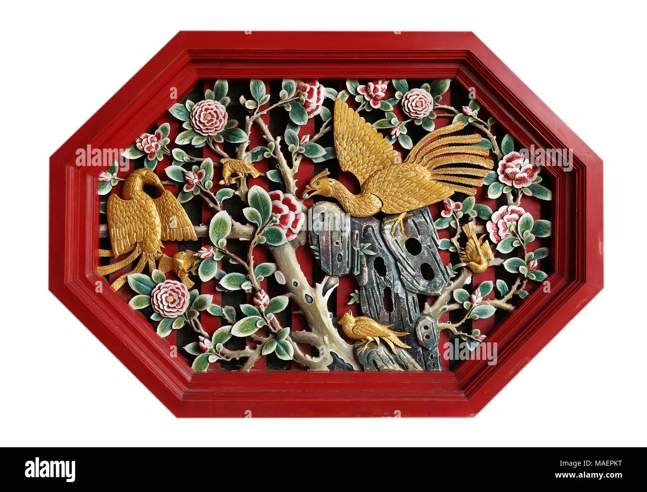 AYUTTHAYA , della Thailandia - 19 Maggio 2016 : Intaglio del legno in Phra Thinang Wehart Chamrum di Bang Pa-In Royal Palace di Bang Pa-In Ayutthaya , Tailandia sul Foto Stock