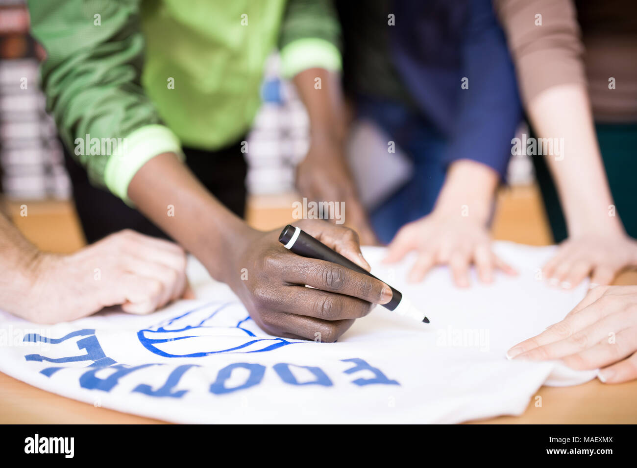 Giocatore di football firma T-shirt Foto Stock