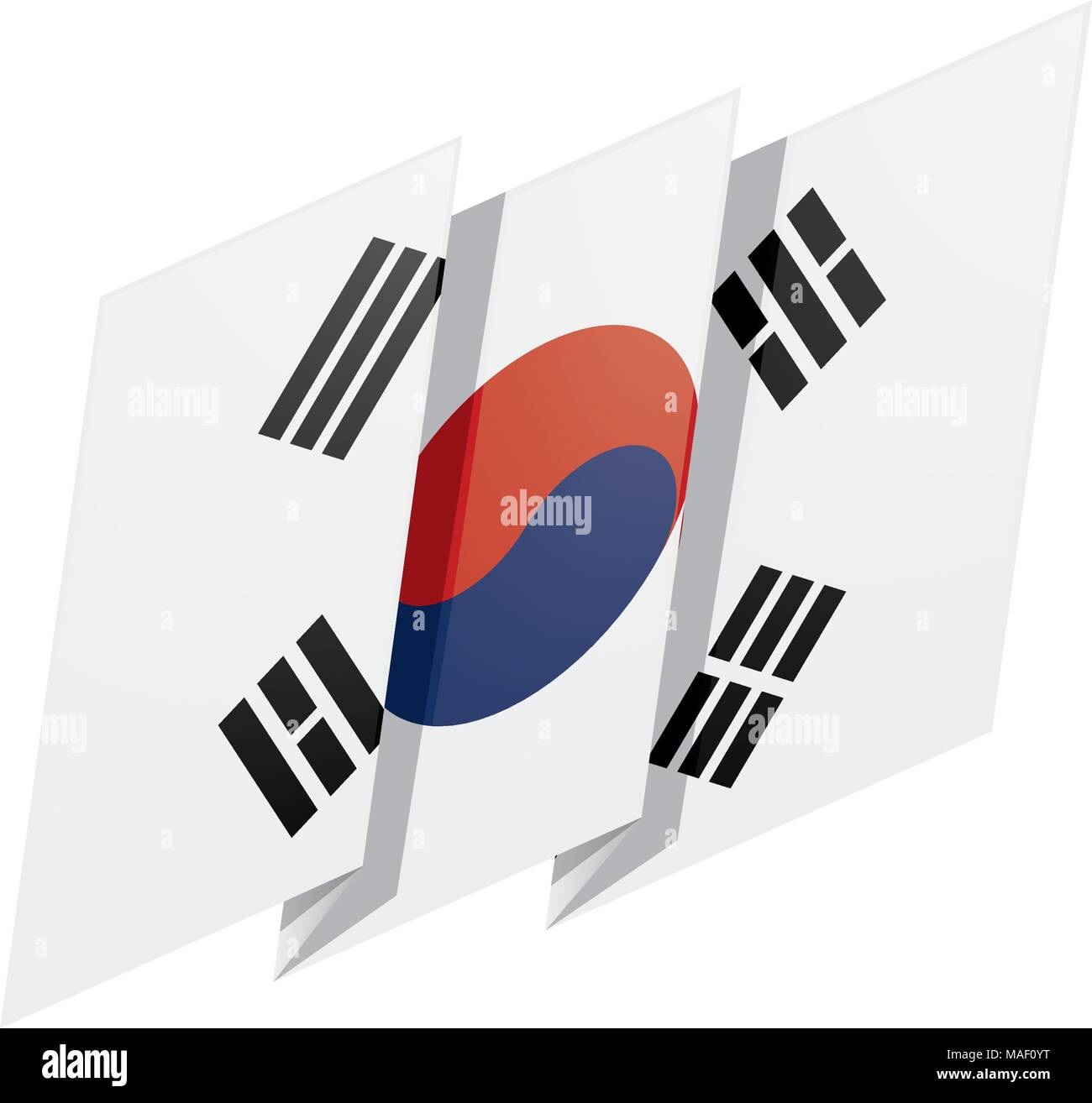 Sud bandiera coreana, illustrazione vettoriale Illustrazione Vettoriale