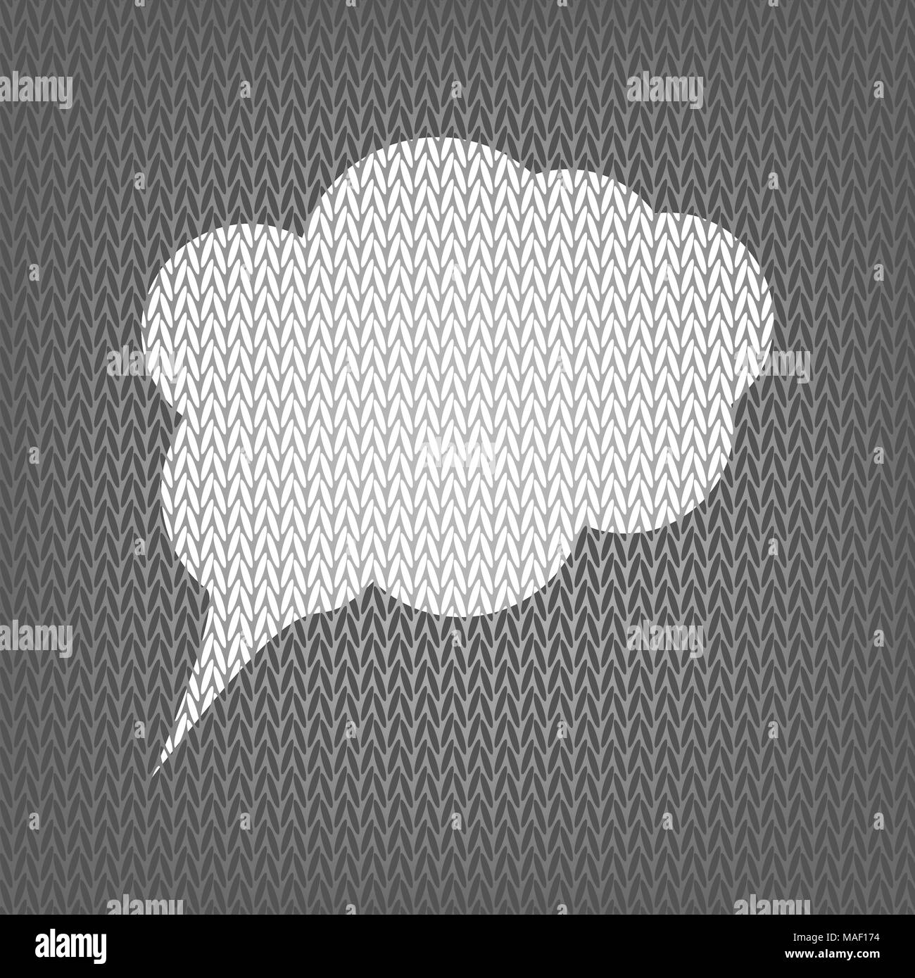 Parola segno di bolla illustrazione. Vettore. Bianco maglia icona sul grigio Sfondo a maglia. Isolato. Illustrazione Vettoriale