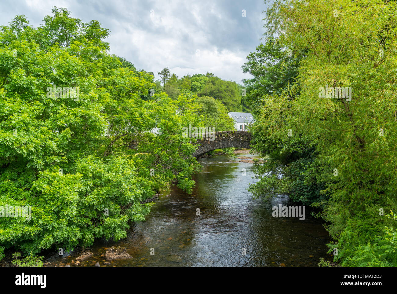 Idillica vista in The Isle of Mull vicino a Salen, Scozia. Foto Stock