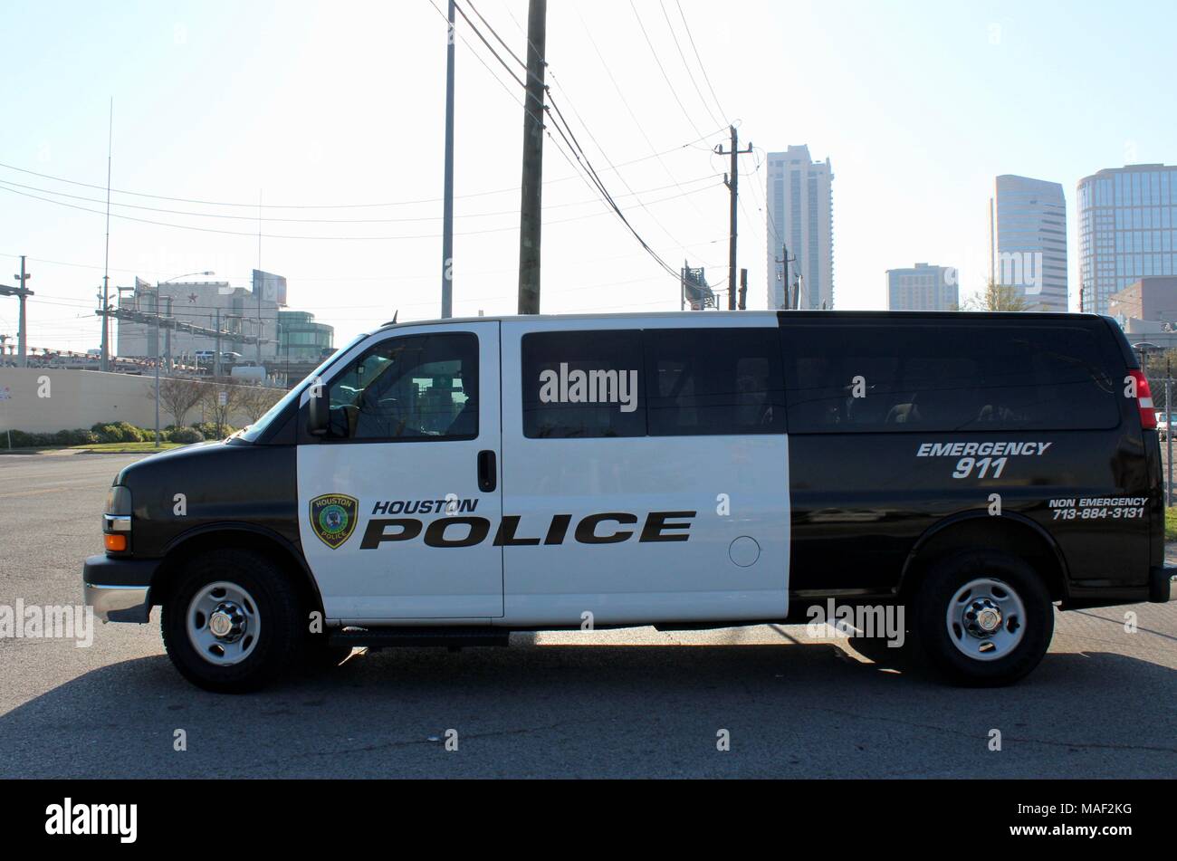 Houston il dipartimento di polizia pattuglia van parcheggiato a Houston in Texas USA Foto Stock