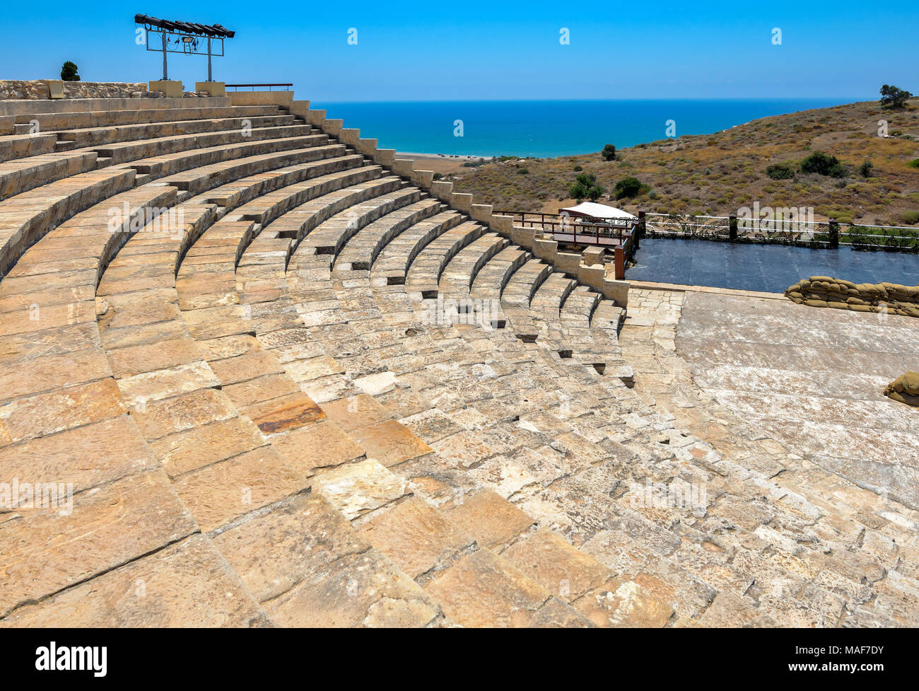 Antico anfiteatro di Kourion, Cipro Foto Stock