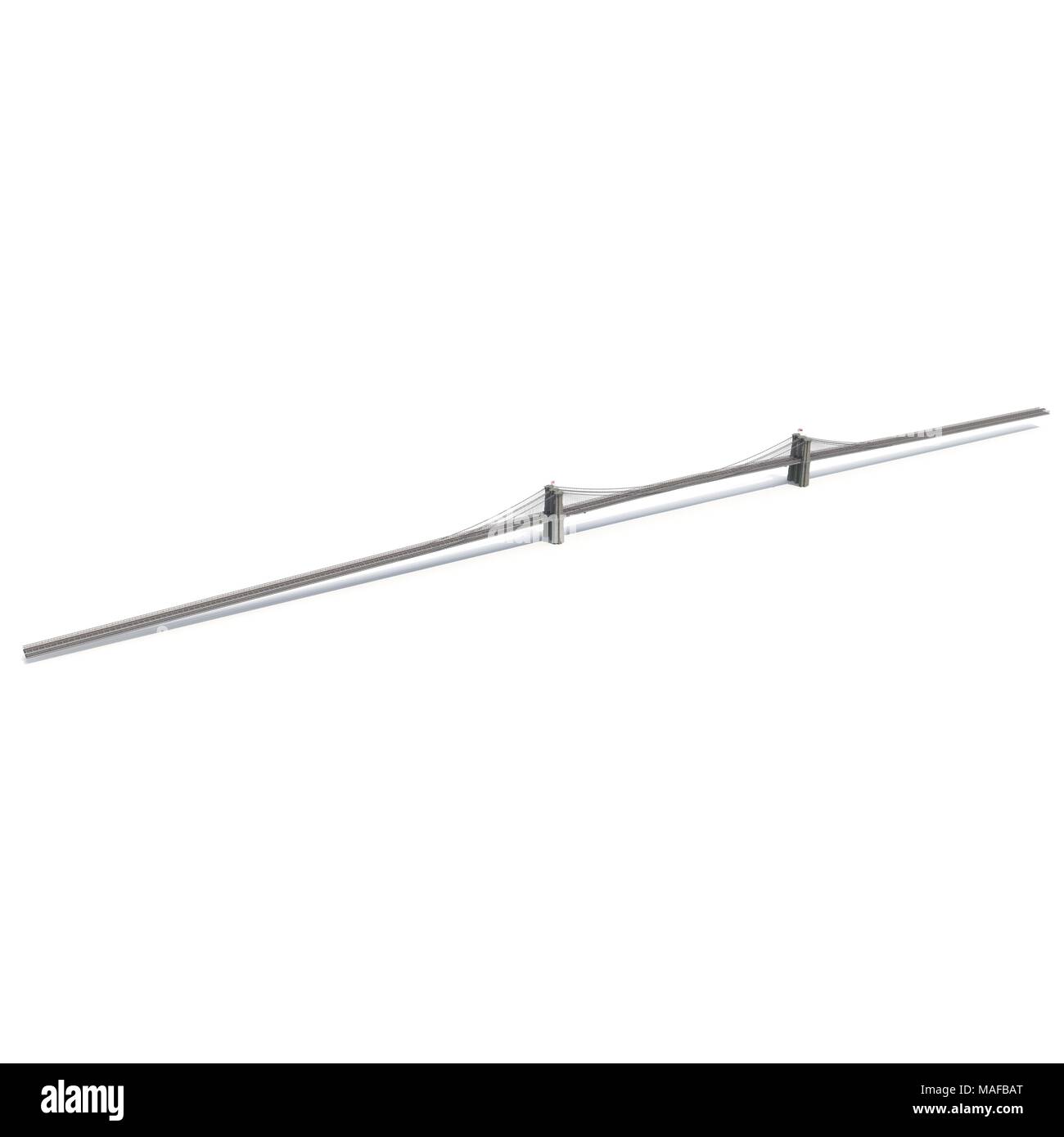 Ponte di Brooklyn sul bianco. 3D illustrazione Foto Stock