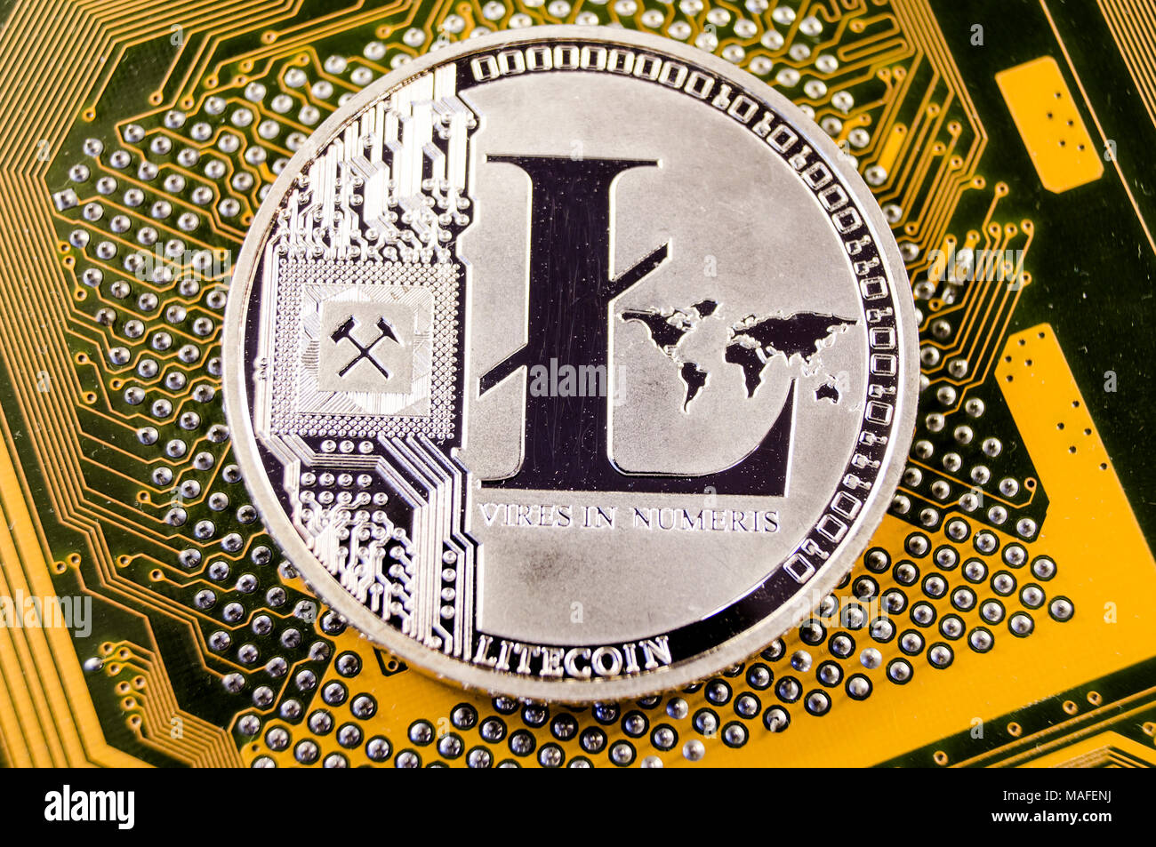 Litecoin è un moderno modo di scambio e di questa moneta crypto è un comodo mezzo di pagamento nel settore finanziario e mercati web Foto Stock