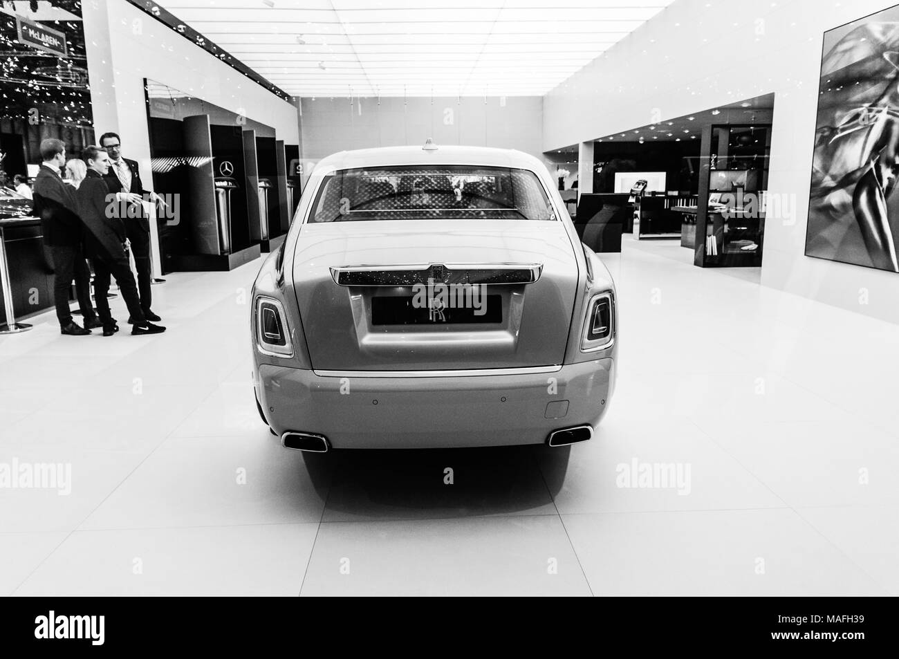 Ginevra, Svizzera - 17 Marzo 2018: Rolls Royce Superfast sports car presentata all'88Geneva International Motor Show. Foto Stock