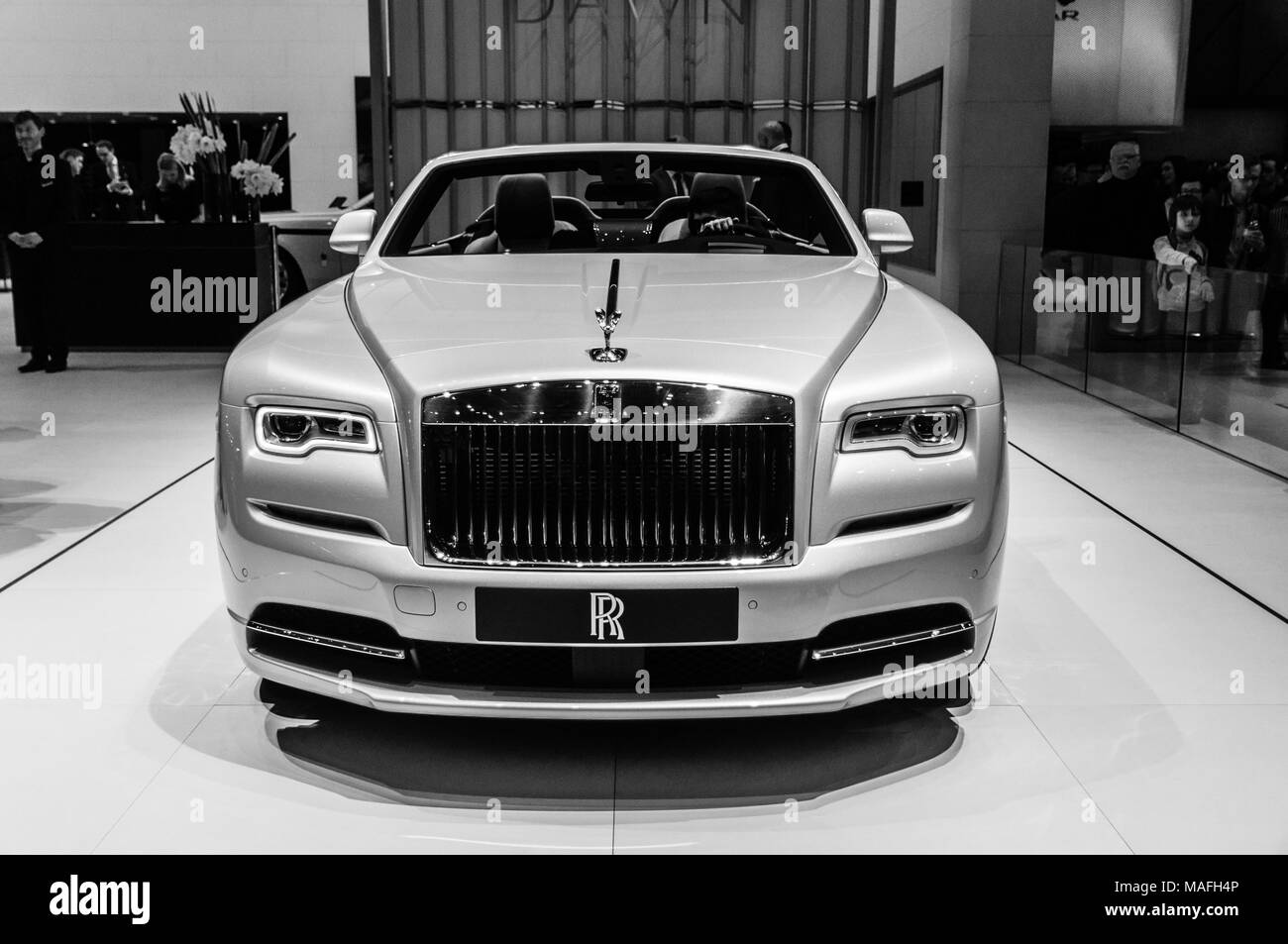 Ginevra, Svizzera - 17 Marzo 2018: Rolls Royce Superfast sports car presentata all'88Geneva International Motor Show. Foto Stock