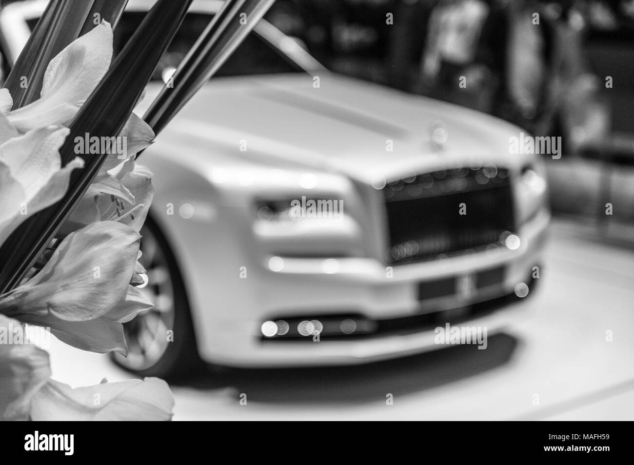 Ginevra, Svizzera - 17 Marzo 2018: Rolls Royce Superfast sports car presentata all'88Geneva International Motor Show. Foto Stock