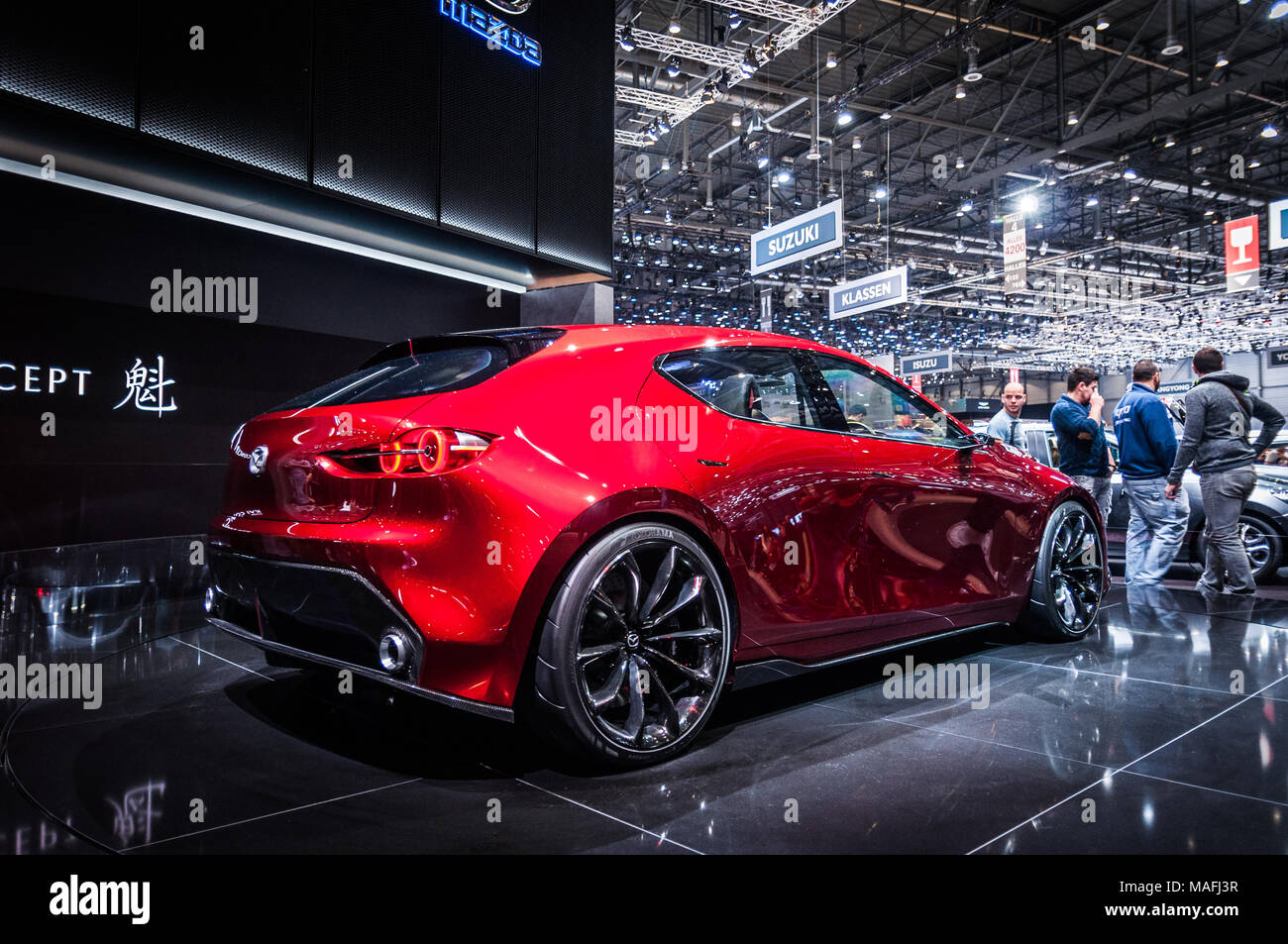 Ginevra, Svizzera - 17 Marzo 2018: MAZDA KAI concetto Superfast sports car presentata all'88Geneva International Motor Show. Foto Stock