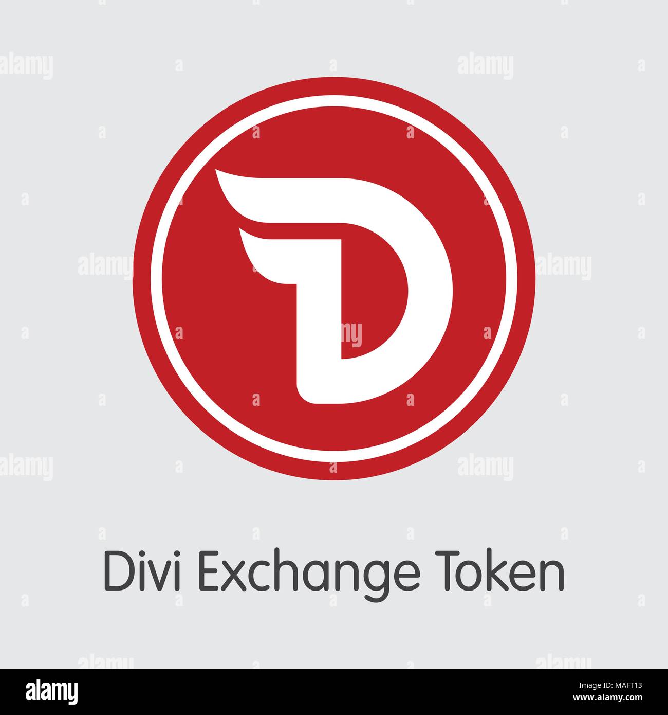 Divi Token di Exchange - Crypto icona Valuta. Illustrazione Vettoriale