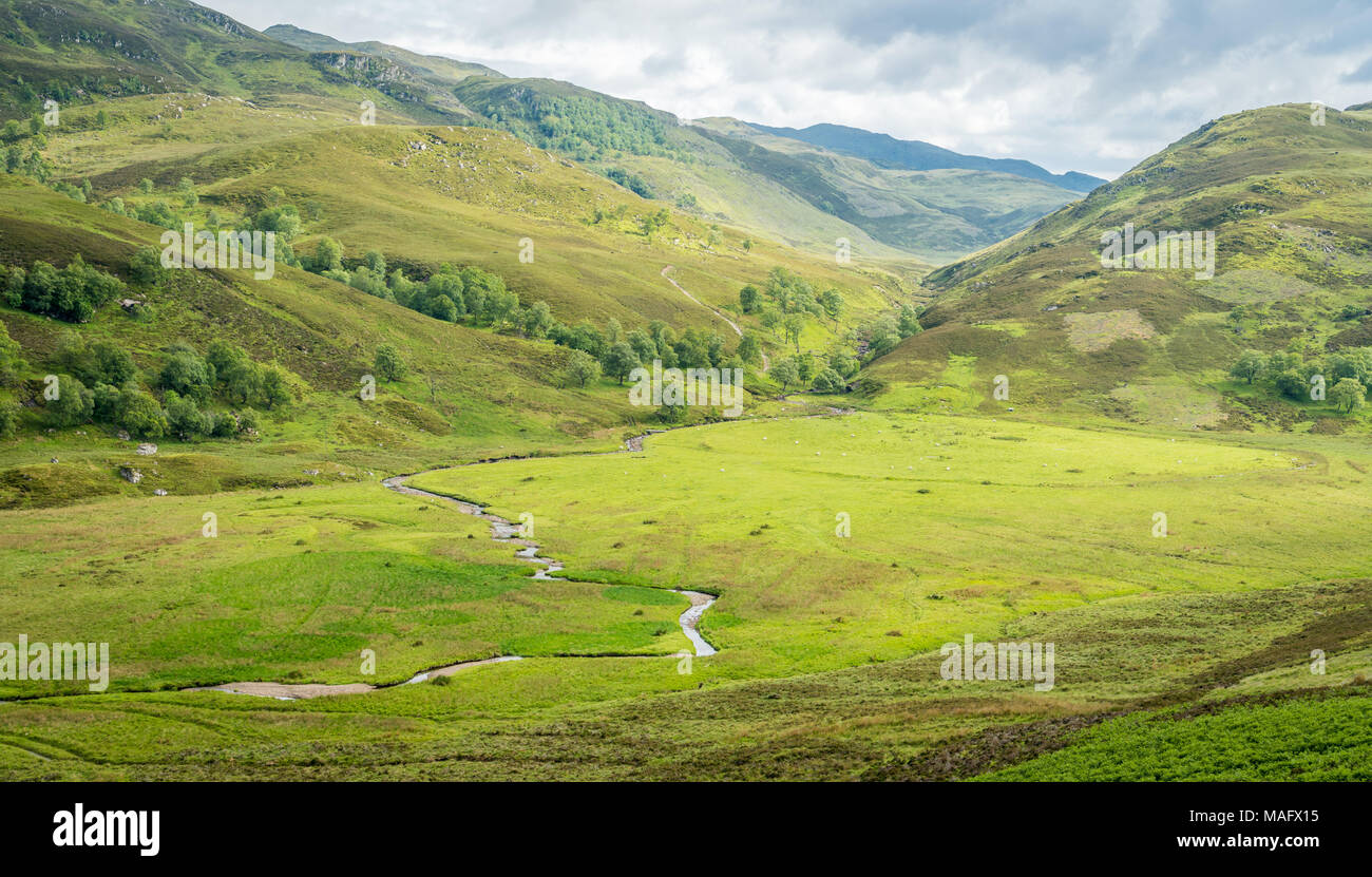 Vista panoramica Vicino Suidhe Viewpoint, lungo la B862 road nelle Highlands Scozzesi. Foto Stock