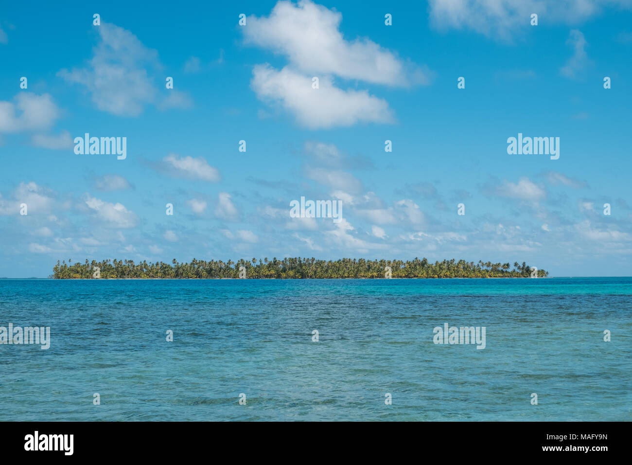 Isola tropicale isolata sul mare - Palm tree island Foto Stock