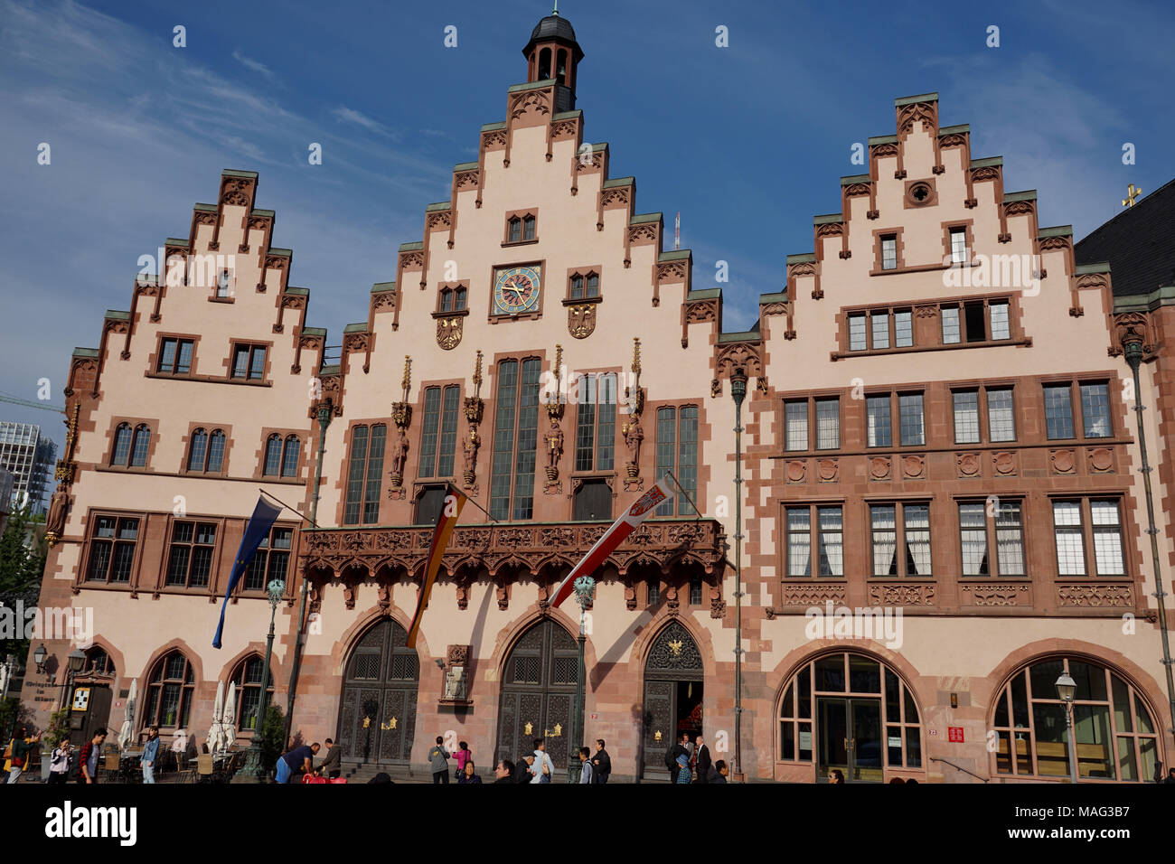Il Römer, il Römer della facciata orientale, Frankfurt am Main, Germania, Foto Stock