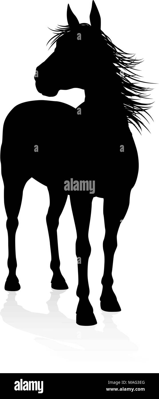 Cavallo Silhouette di animali Illustrazione Vettoriale