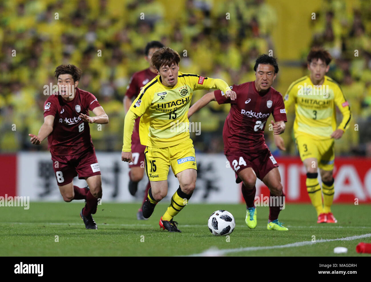 Chiba, Giappone. 30 Mar, 2018. Kim Bo Kyung (Reysol) Calcio/Calcetto : 2018 J1 League match tra Kashiwa Reysol 2-1 Vissel Kobe presso Hitachi Kashiwa Stadium di Chiba, Giappone . Credito: AFLO/Alamy Live News Foto Stock