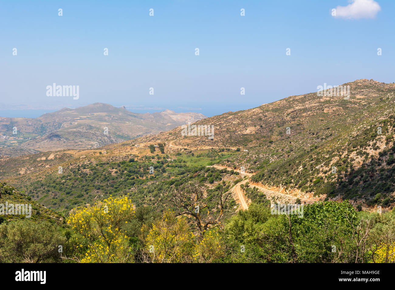 Splendida vista dell'isola di Naxos. Cicladi Grecia Foto Stock