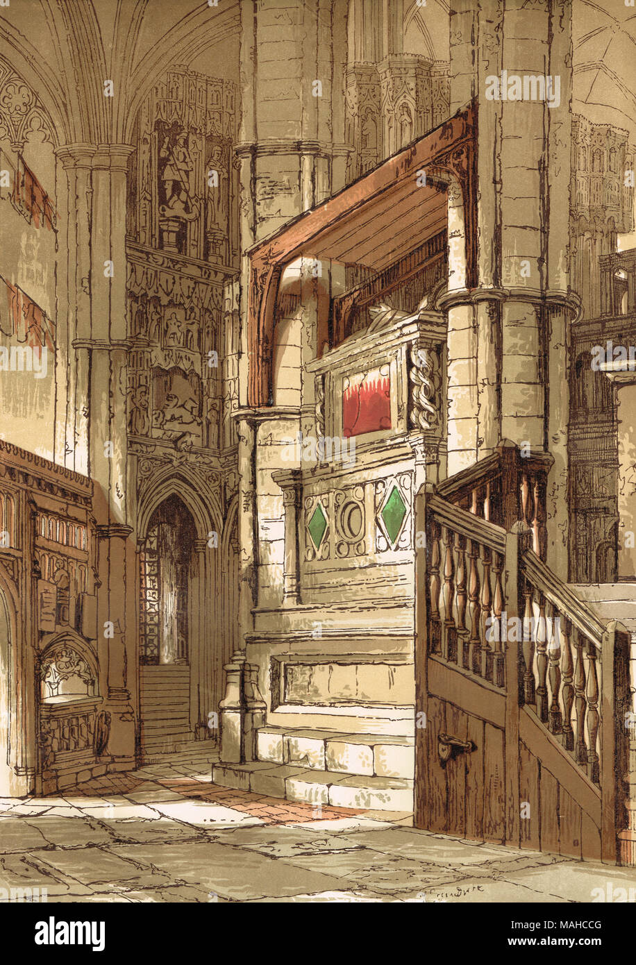 Ingresso alla Cappella di Edoardo il confessore, l'Abbazia di Westminster, Londra, Inghilterra Foto Stock