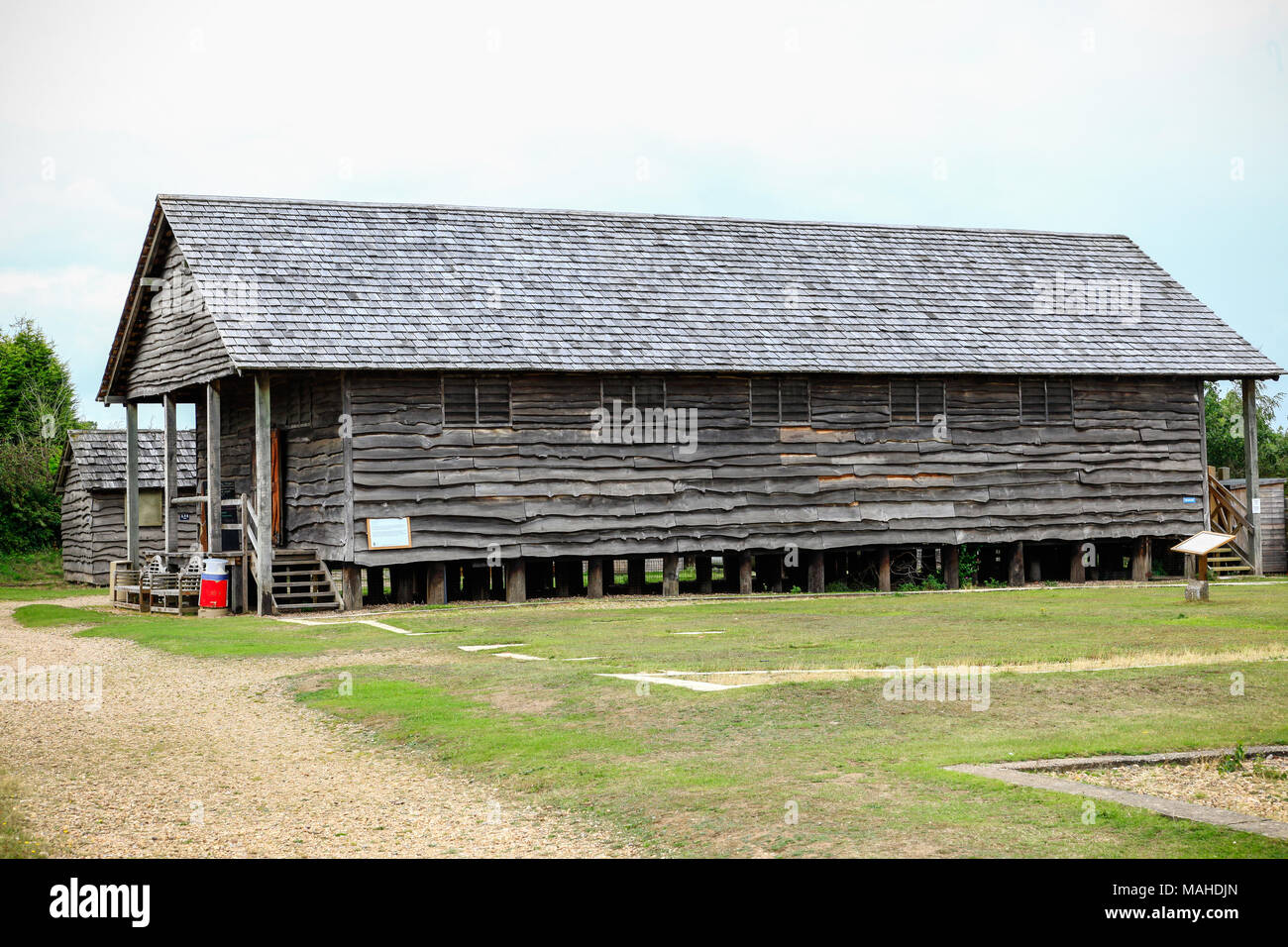 Il Lunt Fort, una ricreazione di un accampamento romano vicino a Coventry Foto Stock
